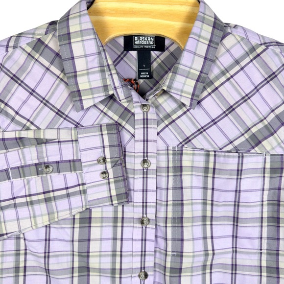 Alaskan Hardgear by Duluth Trading Co Tops - NWT Alaskan Hardgear Midnight Sun Shirt Womens Large Purple Plaid Button Up